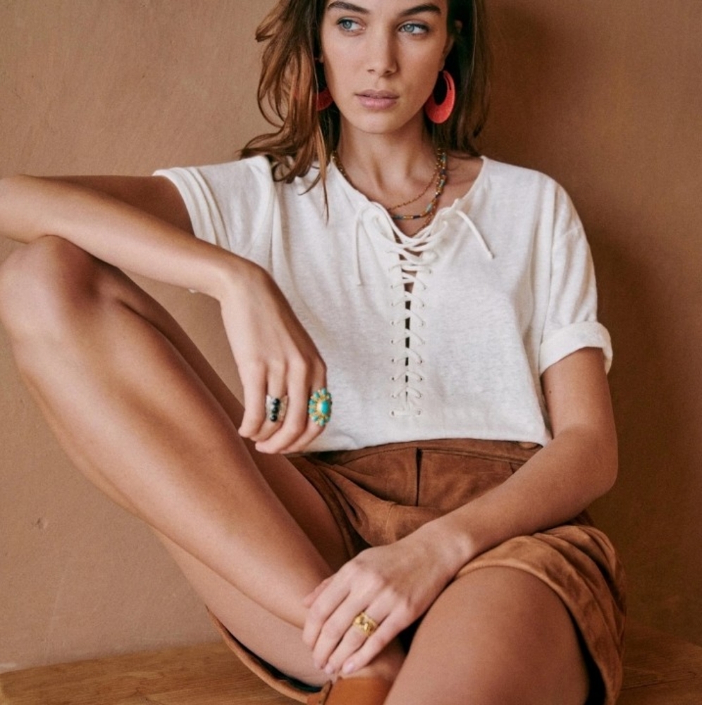 Sezane Richie linen tshirt. Size medium